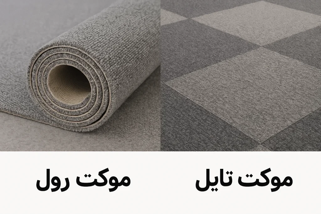 تفاوت موکت‌های رول و تایل